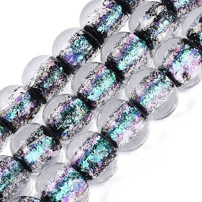 Handmade Foil Glass Beads Strands FOIL-Q002-01A-02-1