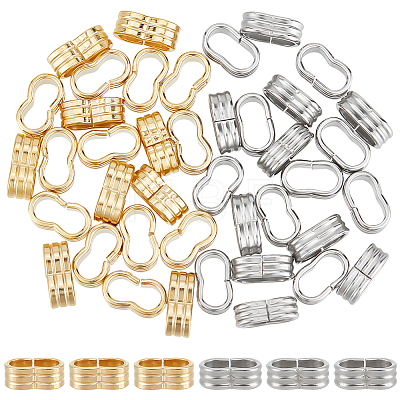 Unicraftale 40Pcs 2 Colors 201 Stainless Steel Slide Charms/Slider Beads STAS-UN0053-90-1