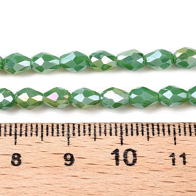 Opaque Solid Color Electroplate Glass Beads Strands EGLA-N013-P4mm-B04-1