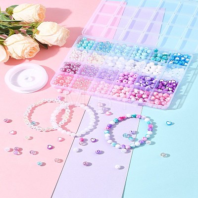 DIY Round Beads Bracelets Making Kits DIY-FS0008-80-1