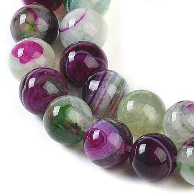 Natural Striped Agate/Banded Agate Beads Strands G-Z060-A01-A21-1