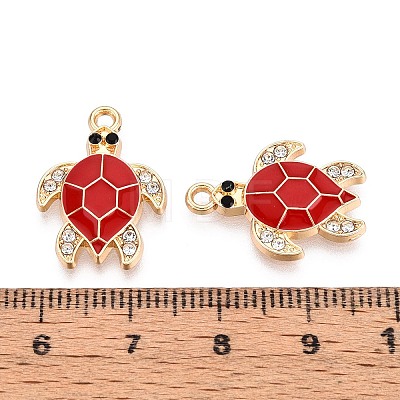 Alloy Rhinestone and Enamel Pendants PALLOY-T092-40G-03-1