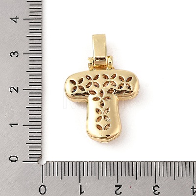 Brass Micro Pave Cubic Zirconia Pendants ZIRC-P121-01G-T-1