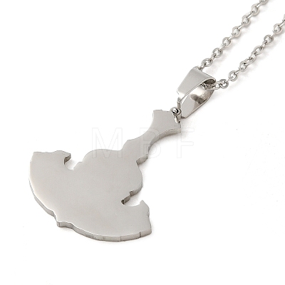 201 Stainless Steel Pendant Necklaces NJEW-G118-04P-1