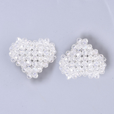 Plating Acrylic Woven Beads PACR-R247-03C-1