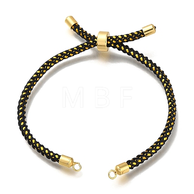 Braided Cotton Cord Slider Bracelet Making MAK-R001-01G-08-1