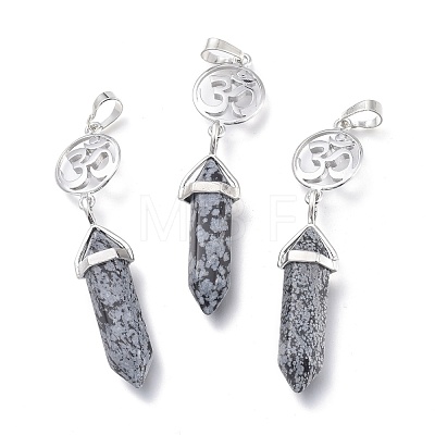 Natural Snowflake Obsidian Pointed Big Pendants G-D0021-01P-25-1