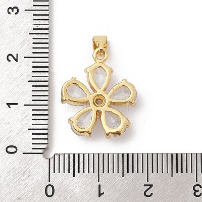 Brass Micro Pave Cubic Zirconia Pendants ZIRC-I069-01G-02-1