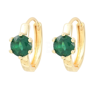 Brass Micro Pave Cubic Zirconia Hoop Earrings EJEW-P346-04G-01-1