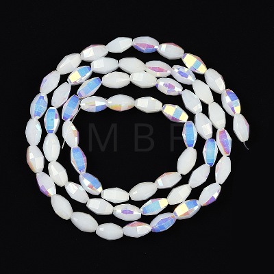 Electroplate Glass Beads Strands GLAA-Q101-03A-AB07-1