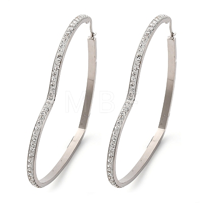 304 Stainless Steel Heart Hoop Earrings EJEW-S242-01P-I-1