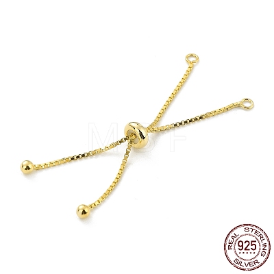 925 Sterling Silver Box Chain with Stop Beads and Loops STER-Z001-110G-1