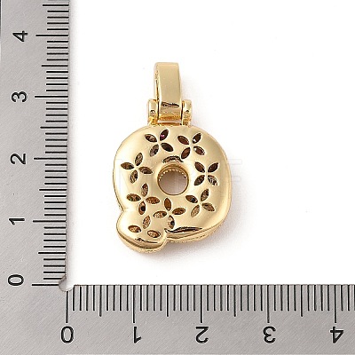 Brass Micro Pave Cubic Zirconia Pendants ZIRC-P121-01G-Q-1