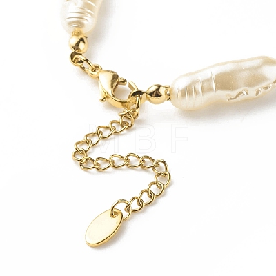 ABS Imitation Pearl & Millefiori Glass Beaded Bracelet for Women BJEW-JB08434-1