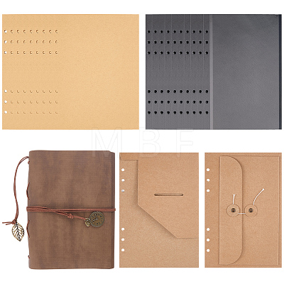 Rectangle Imitation Leather with Alloy Scrapbook DIY Binder Photo Album AJEW-WH20006-475A-1