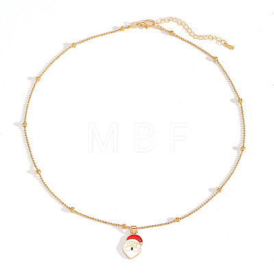 Christmas Zinc Alloy Enamel Pendant Necklaces FS-WG170EE-08-1
