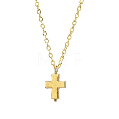 Cross Alloy Pendants Necklaces NJEW-JN05187-01-1