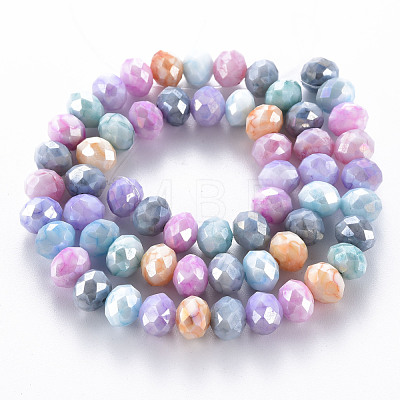 Opaque Baking Painted Glass Beads Strands X-EGLA-N006-010A-B09-1