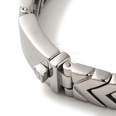304 Stainless Steel Arrow Link Chain Bracelets for Women Men BJEW-Q341-07AS-1