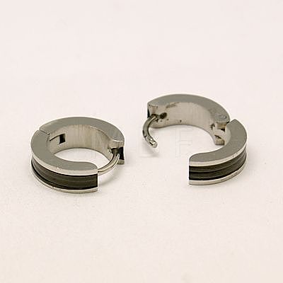 Fashion 304 Stainless Steel Huggie Hoop Earrings EJEW-G124-M18-1