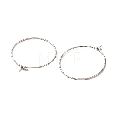 304 Stainless Steel Hoop Earrings Findings STAS-I120-60B-P-1
