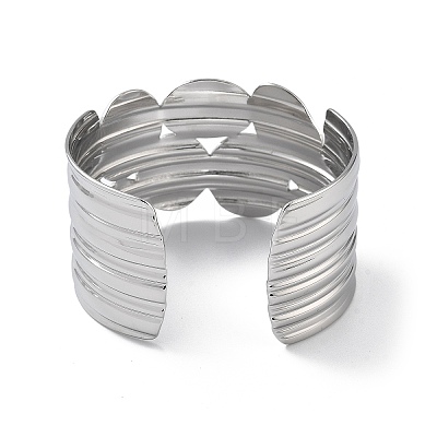 304 Stainless Steel Cuff Bangles for Women BJEW-Z078-20P-1