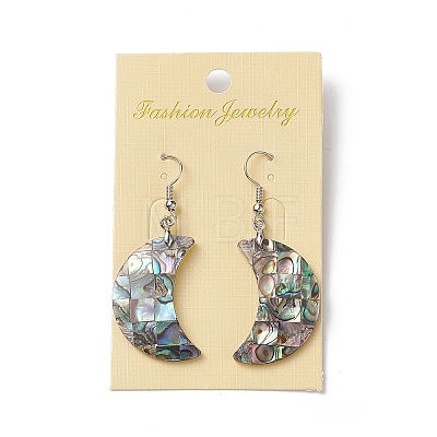 Abalone Shell/Paua Shell Dangle Earrings EJEW-F147-C15-1
