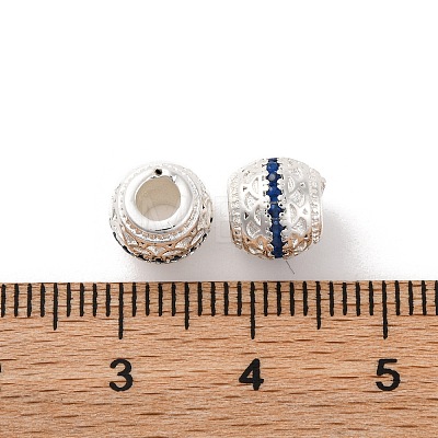 Brass Micro Pave Cubic Zirconia Beads KK-C071-07S-01-1