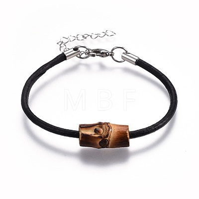 Cowhide Leather Cord Bracelets BJEW-JB04123-1