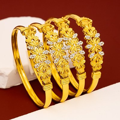 Zinc Alloy & Rhinestone Bangles for Women FS-WG30B20-01-1