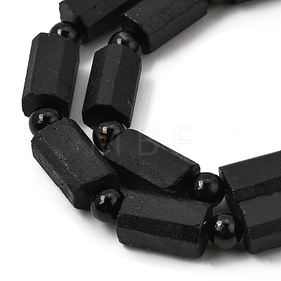 Natural Black Tourmaline Beeds Strands GG-CBA2D5B-A01-8x12mm-1