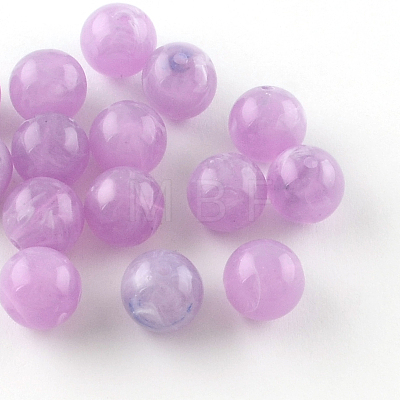 Round Imitation Gemstone Acrylic Beads X-OACR-R029-6mm-M-1