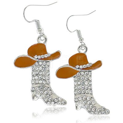Alloy Rhinestone Dangle Earrings FS-WG4606E-11-1