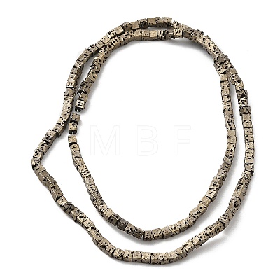 Electroplated Natural Lava Rock Beads Strands G-Q1009-B01-02G-1