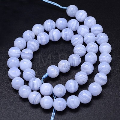 Grade AA Natural Blue Lace Agate Beads Strands G-F222-30-4mm-1