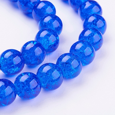 Spray Painted Crackle Glass Beads Strands CCG-Q001-10mm-14-1