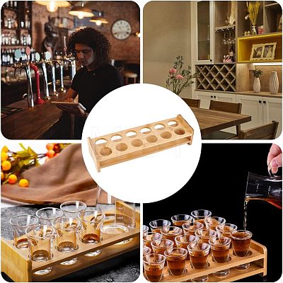 12-Slot Wooden Shot Glass Tray Holders ODIS-WH0027-031-1