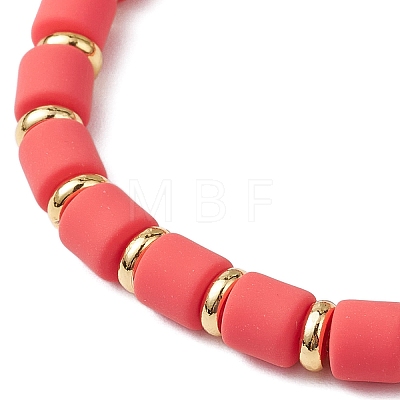 4Pcs Polymer Clay Column Beaded Stretch Bracelets Sets for Women BJEW-JB10998-1