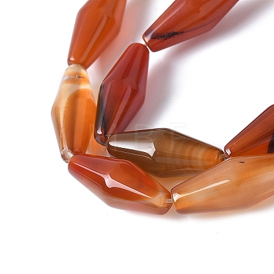 Dyed & Heated Natural Carnelian Beads Strands G-Q019-A02-1