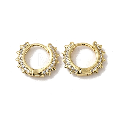 Rack Plating Brass Micro Pave Cubic Zirconia Huggie Hoop Earrings for Women EJEW-C097-24G-02-1