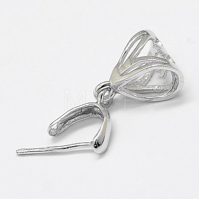 Rhodium Plated 925 Sterling Silver Pendant Bails X-STER-A102-005P-1