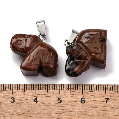 Natural Mahogany Obsidian Pendants G-B127-05P-05-1