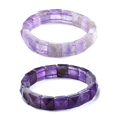 Natural Amethyst Beads Stretch Bracelets for Women Men BJEW-C097-06Z-1