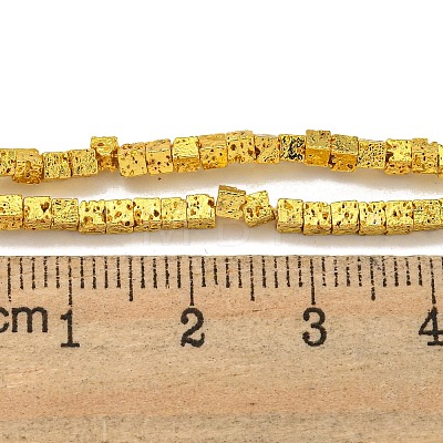 Electroplated Natural Lava Rock Beads Strands G-I360-Z01-01-1