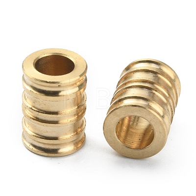Groove Column Shaped Brass Beads FIND-WH0143-88G-1