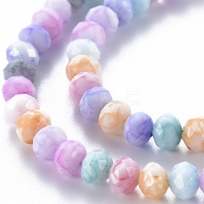 Opaque Baking Painted Glass Beads Strands EGLA-N006-009A-A09-1