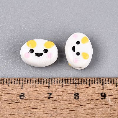Handmade Porcelain Ceramic Beads PORC-Q005-07G-1
