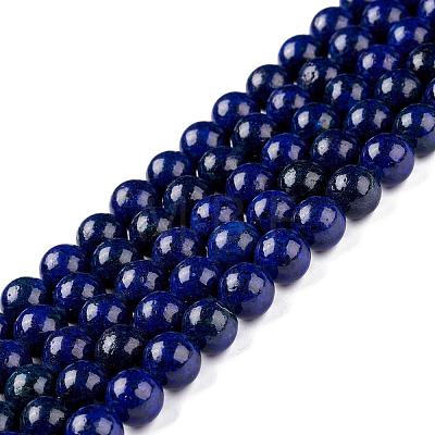 Natural Lapis Lazuli Round Beads Strands G-I181-10-10mm-1