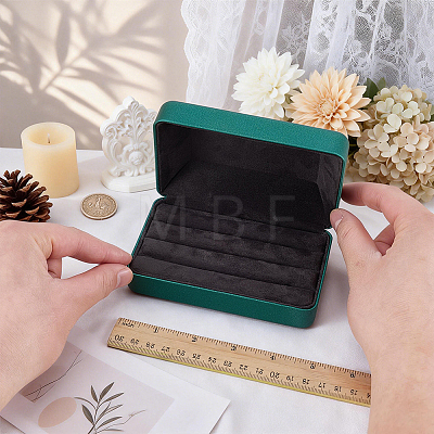 Rectangle PU Leather Ring Organizer Boxes CON-WH0089-240C-1