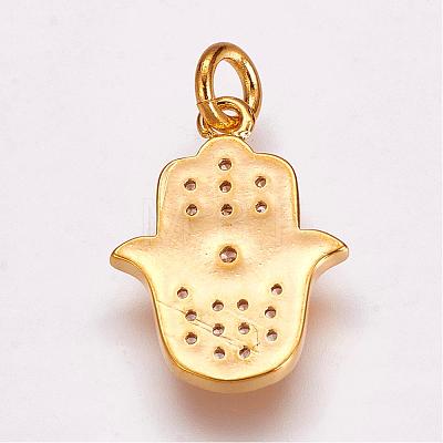 Brass Micro Pave Cubic Zirconia Pendants ZIRC-G099-39G-1